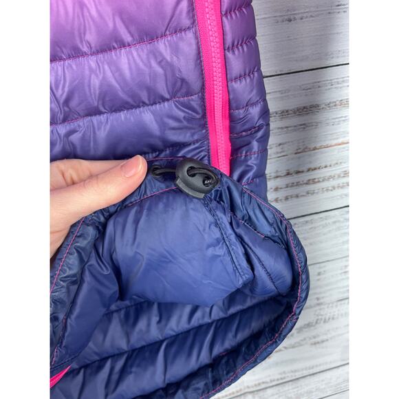 Superdry Power Fade Jacket Pink Purple Ombre Fur Lined Hood Size US 2 Ski Coat - Picture 8 of 15